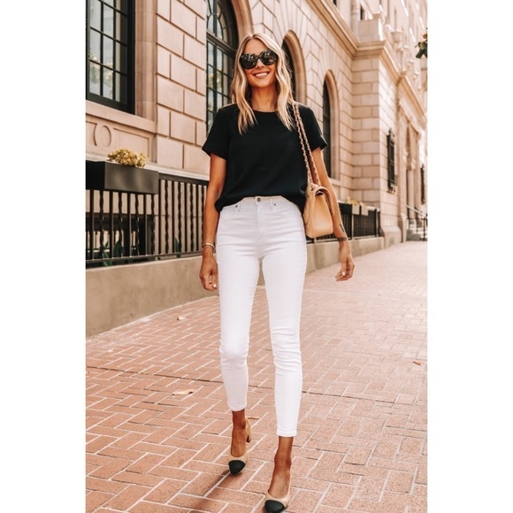 NWT EVERLANE White Stretch Mid Rise Skinny Jeans 29T​​​​​ - Picture 10 of 10